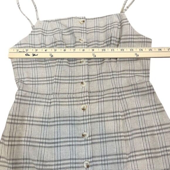 The Fifth Label Check Plaid Woven Mini Dress Spaghetti Strap Black Taupe Size XS - Picture 3 of 9